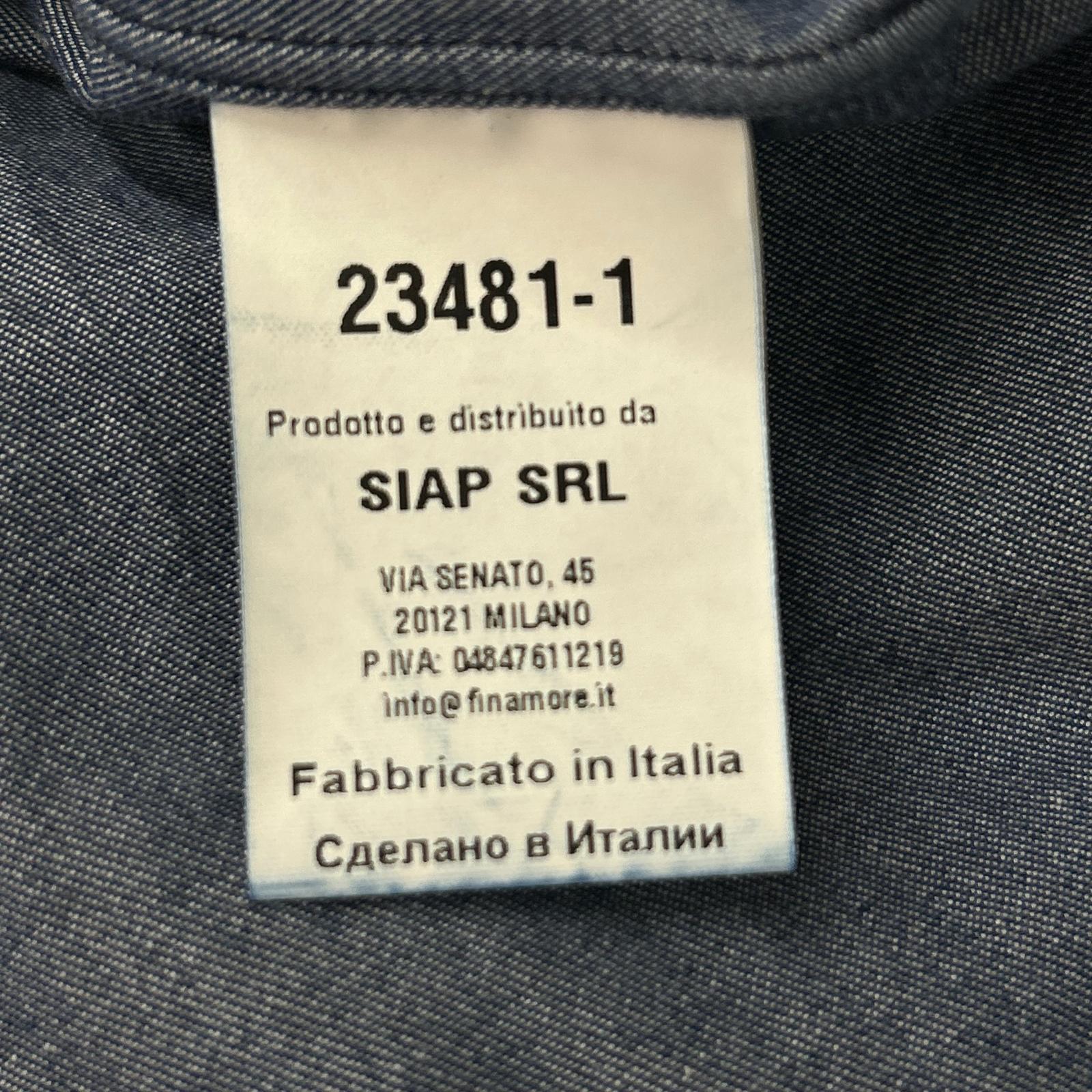finamore フィナモレ 23481-1 ブルー BALI PIERO カッタウェイ デニムダンガリーシャツ トップス
