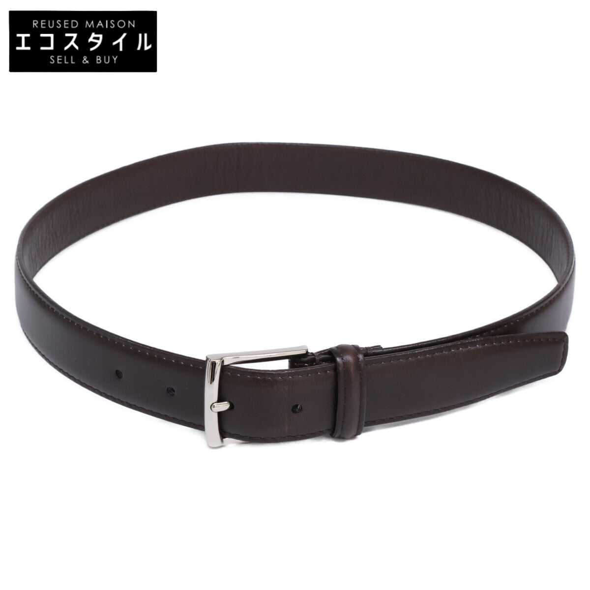 美品 ｶｰﾌﾞﾍﾞﾙﾄ ｼﾙﾊﾞｰｽｸｴｱﾊﾞｯｸﾙ ベルト 80/32 メンズ