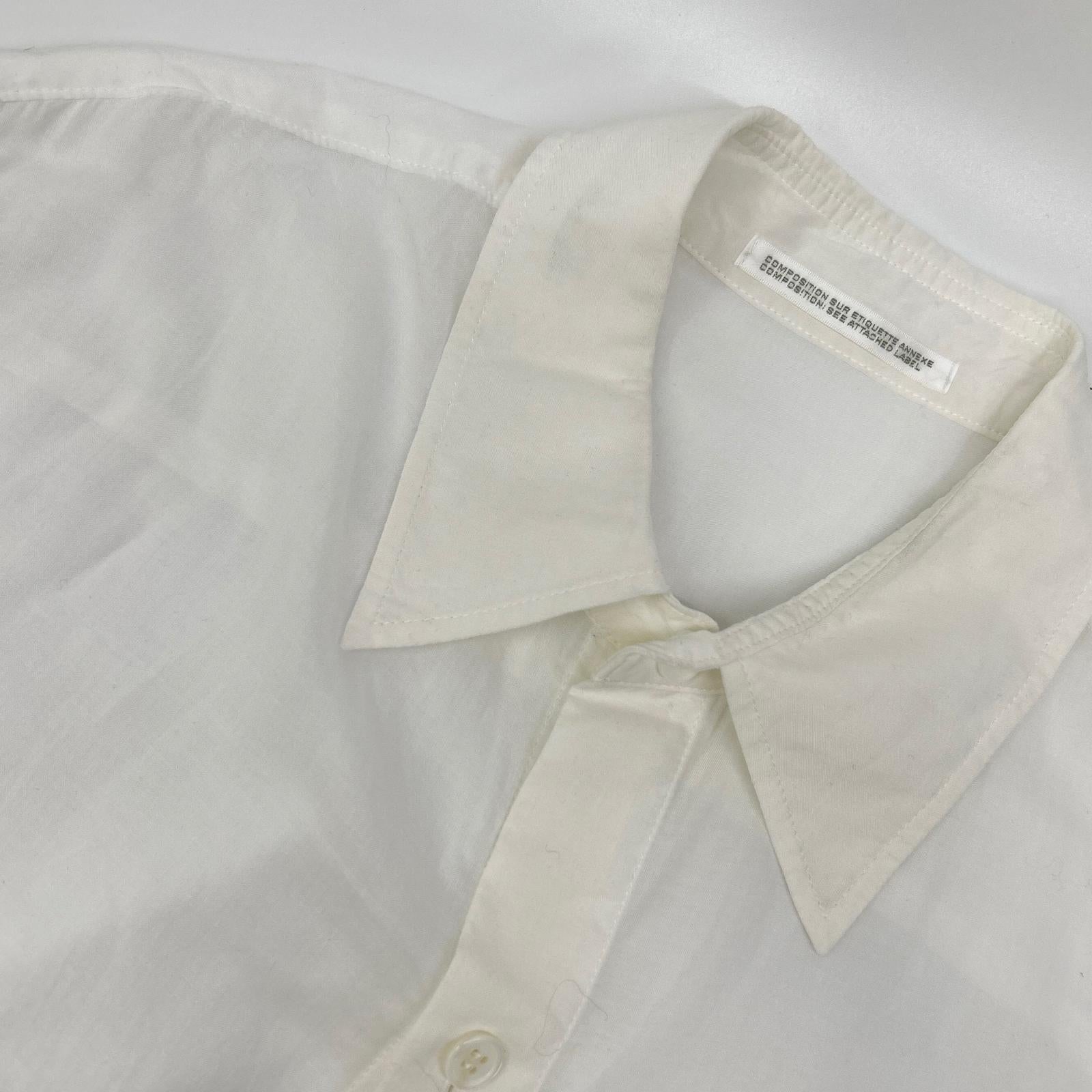 YOHJI YAMAMOTO +NOIR ヨウジヤマモトプリュスノアール ホワイト NR-B02-202 テンセルローン スリッドデザインシャツ トップス