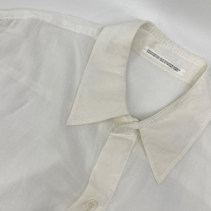 YOHJI YAMAMOTO +NOIR ヨウジヤマモトプリュスノアール ホワイト NR-B02-202 テンセルローン スリッドデザインシャツ トップス