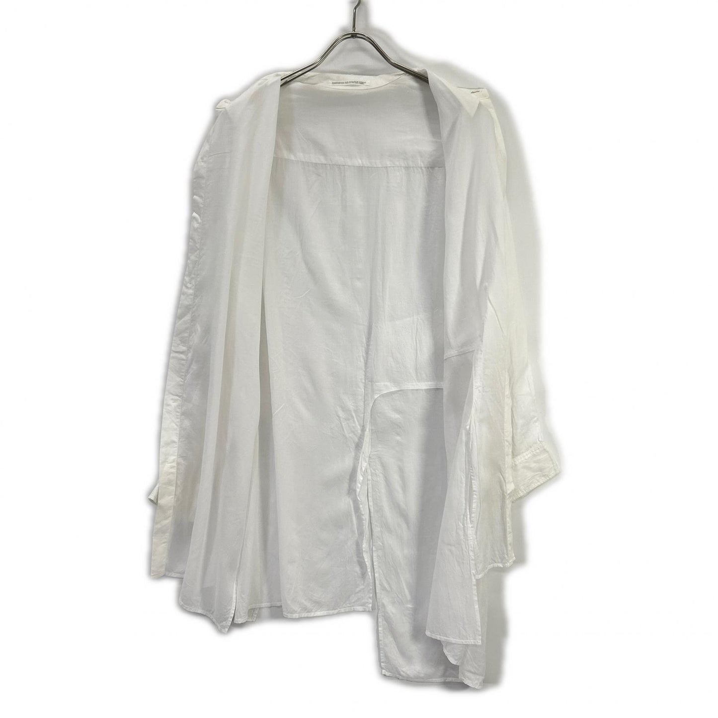 YOHJI YAMAMOTO +NOIR 山本耀司副线 白色 NR-B02-202 天丝罗纹 开衩设计衬衫 上衣