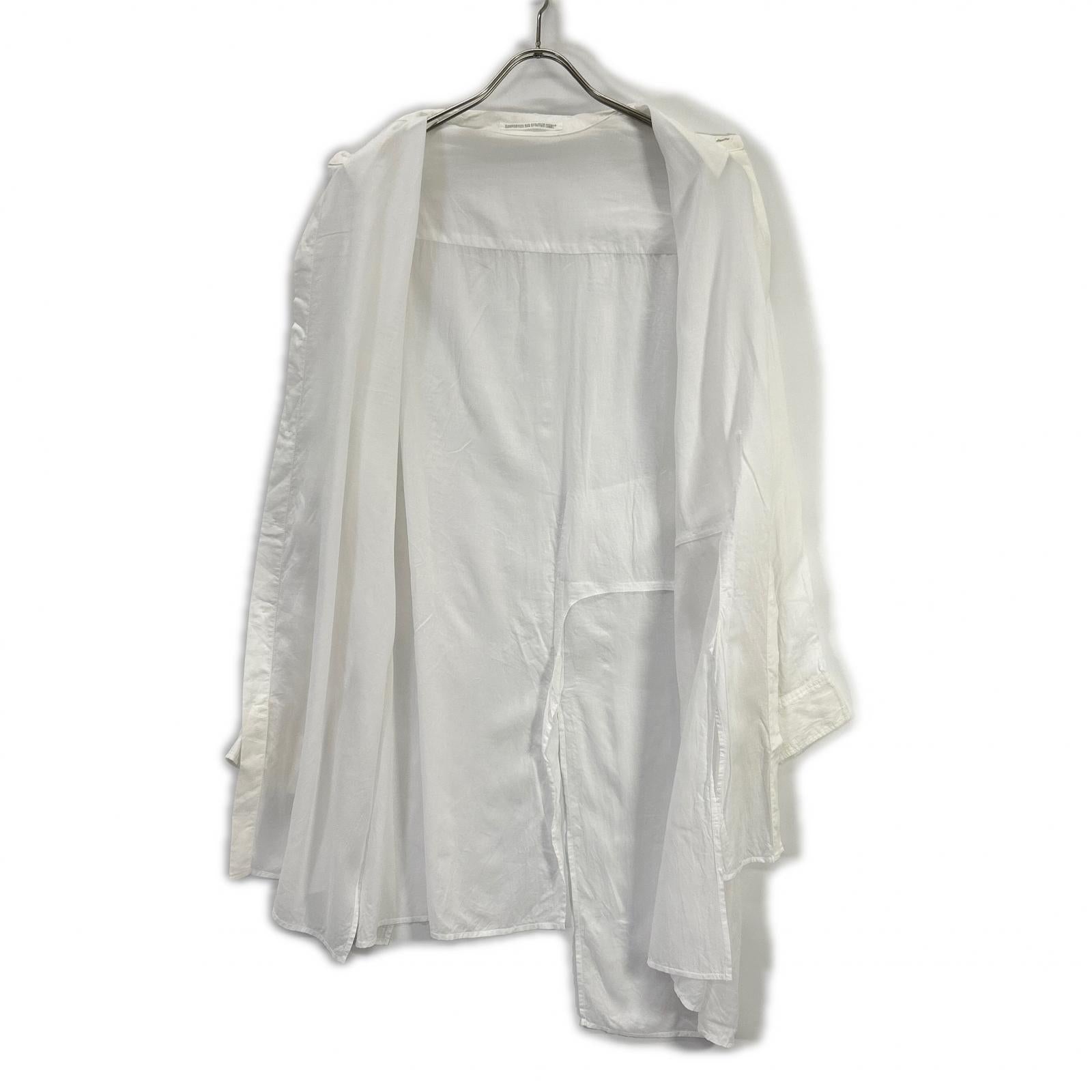 YOHJI YAMAMOTO +NOIR 山本耀司副线 白色 NR-B02-202 天丝罗纹 开衩设计衬衫 上衣