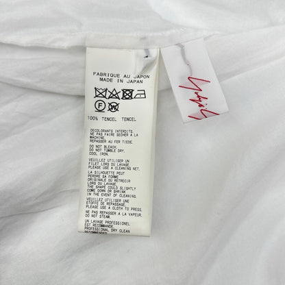 YOHJI YAMAMOTO +NOIR ヨウジヤマモトプリュスノアール ホワイト NR-B02-202 テンセルローン スリッドデザインシャツ トップス