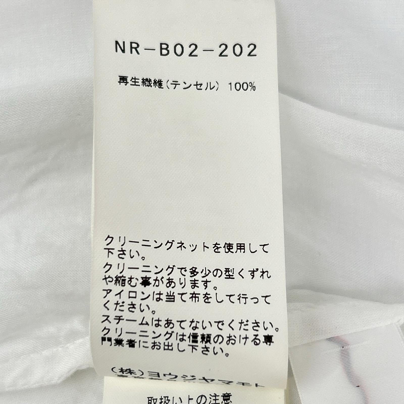 YOHJI YAMAMOTO +NOIR ヨウジヤマモトプリュスノアール ホワイト NR-B02-202 テンセルローン スリッドデザインシャツ トップス