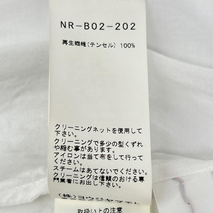 YOHJI YAMAMOTO +NOIR ヨウジヤマモトプリュスノアール ホワイト NR-B02-202 テンセルローン スリッドデザインシャツ トップス