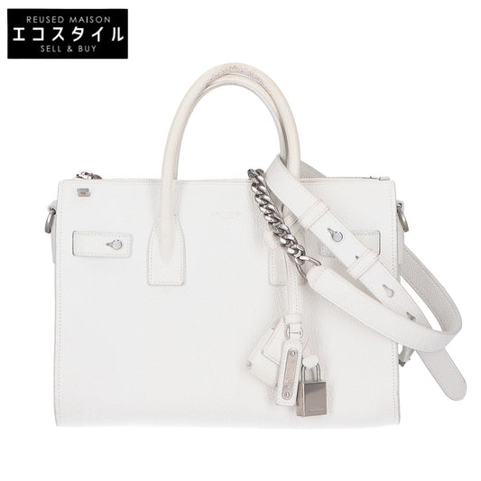 SAINT LAURENT PARIS Sac De Jour Grained Leather 2WAY Chain Shoulder Bag Handbag
