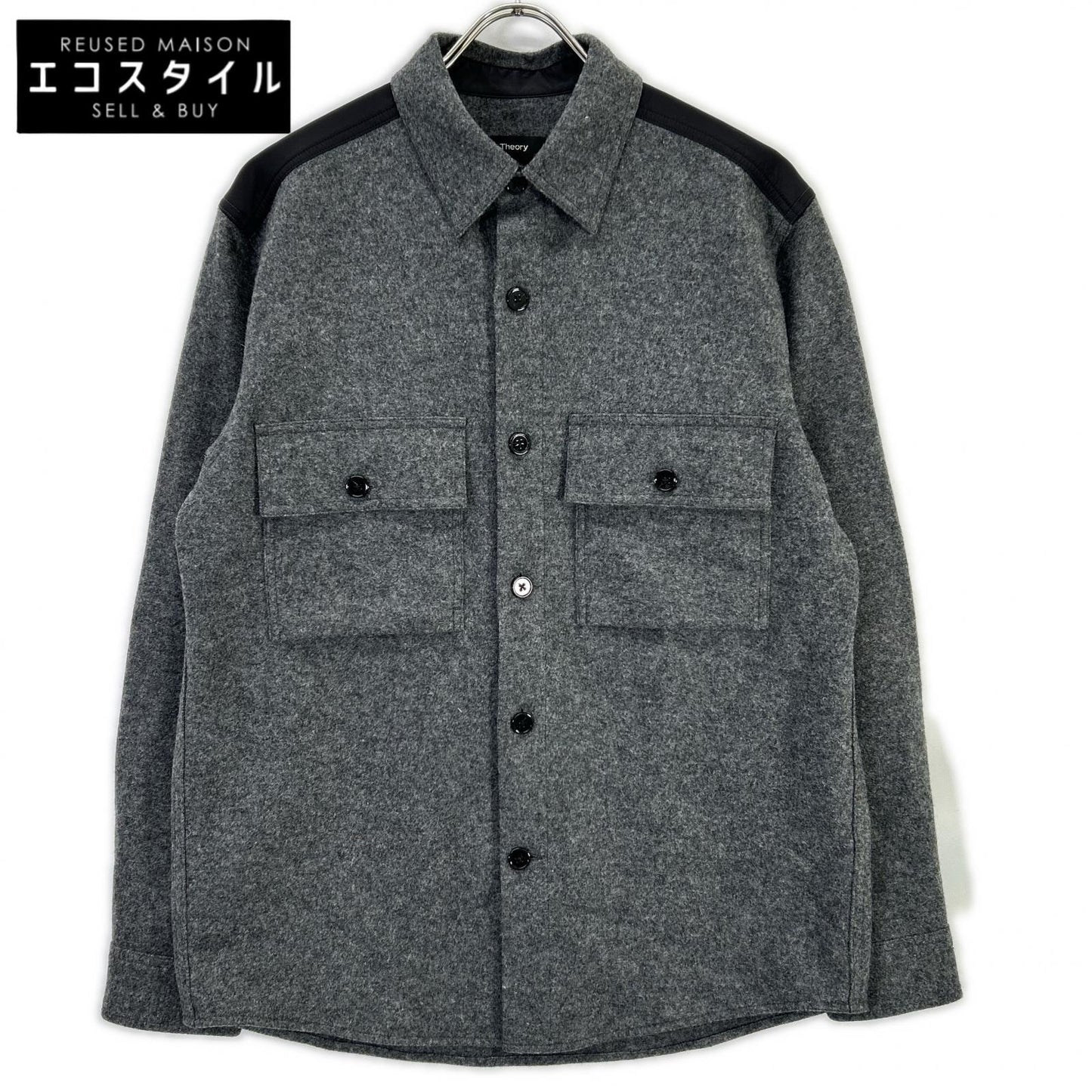 Theory セオリー 02-0308010 20AW グレー GOLDWIN A ROSSLAND ウール 長袖シャツ トップス