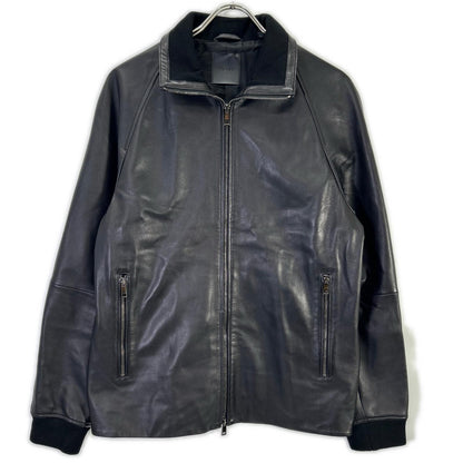 Theory 02-0360001 20AW Black POLISHED NAPPA LANDAN Lamb Leather Blouson Jacket