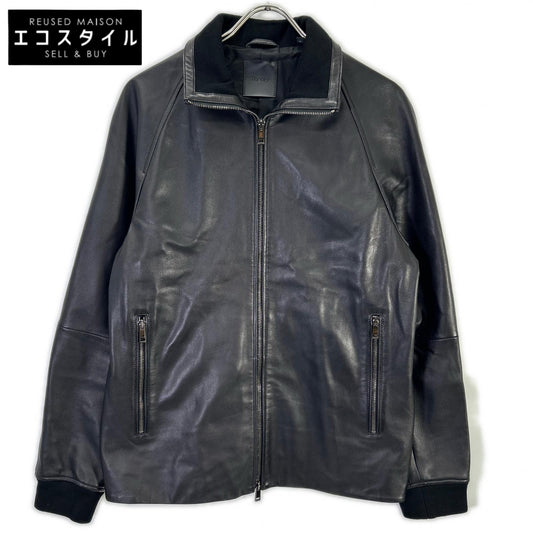 Theory 02-0360001 20AW Black POLISHED NAPPA LANDAN Lamb Leather Blouson Jacket