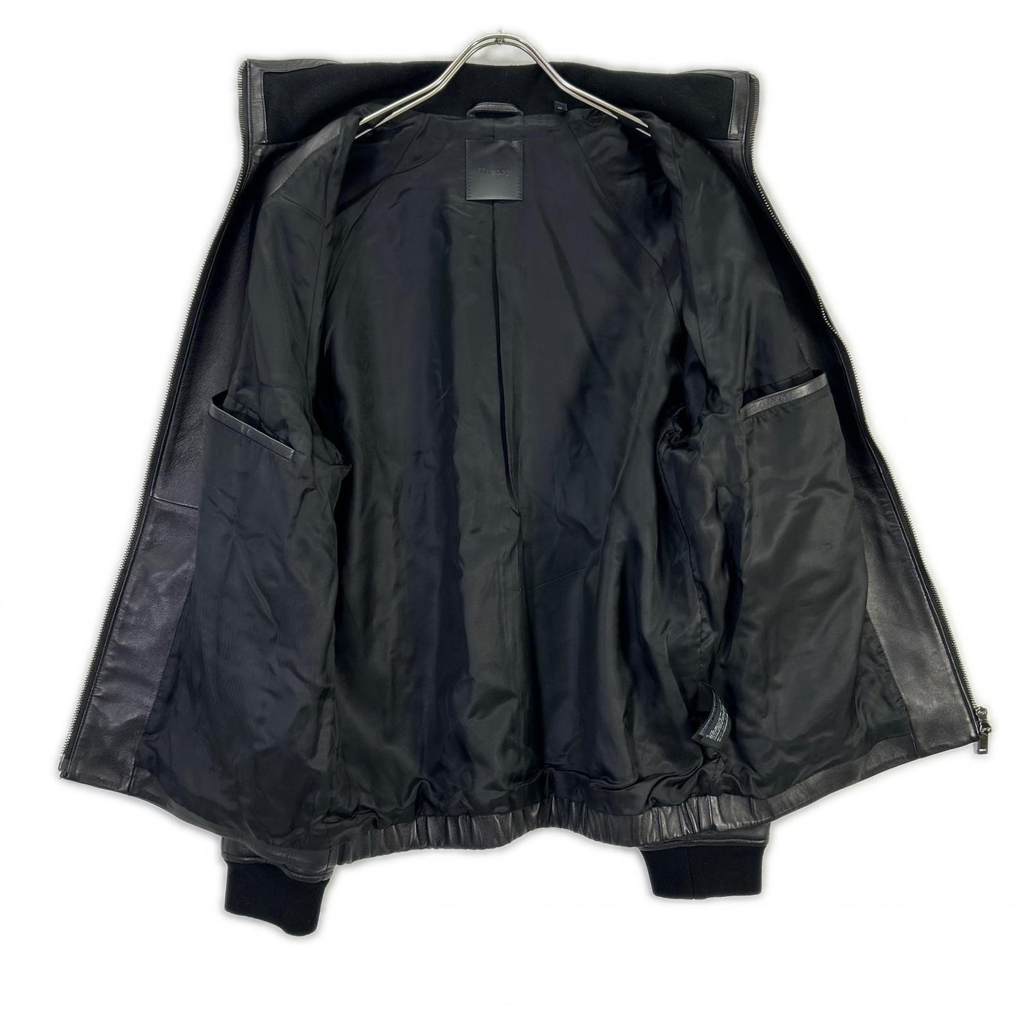 Theory 02-0360001 20AW Black POLISHED NAPPA LANDAN Lamb Leather Blouson Jacket