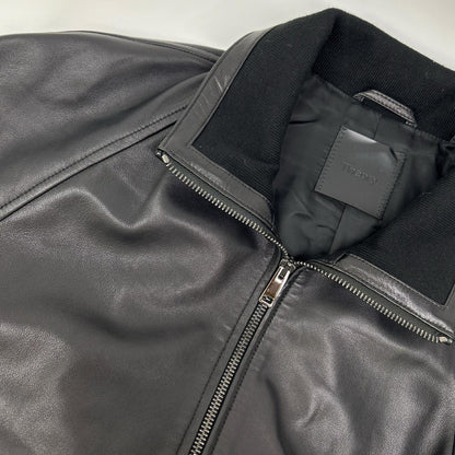 Theory 02-0360001 20AW Black POLISHED NAPPA LANDAN Lamb Leather Blouson Jacket