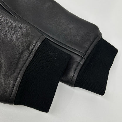 Theory 02-0360001 20AW Black POLISHED NAPPA LANDAN Lamb Leather Blouson Jacket