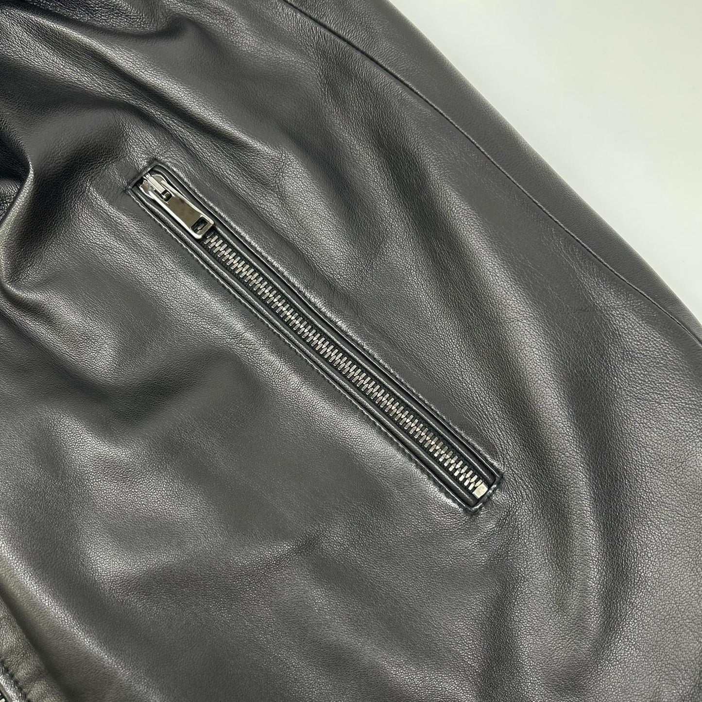 Theory 02-0360001 20AW Black POLISHED NAPPA LANDAN Lamb Leather Blouson Jacket
