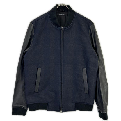 Theory セオリー 02-3405003 ネイビー VOLTER LS KINLOGGH レザー 切替 スタジャン ジャケット