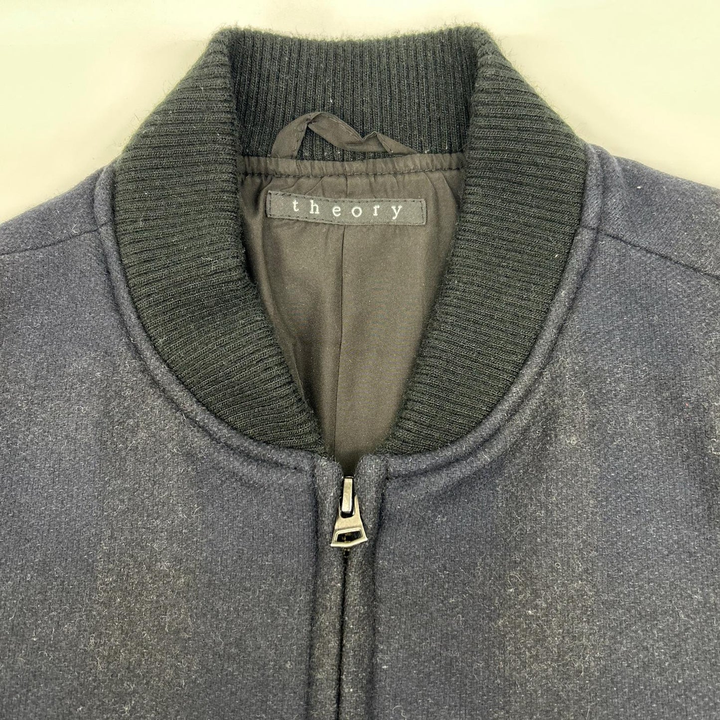 Theory セオリー 02-3405003 ネイビー VOLTER LS KINLOGGH レザー 切替 スタジャン ジャケット