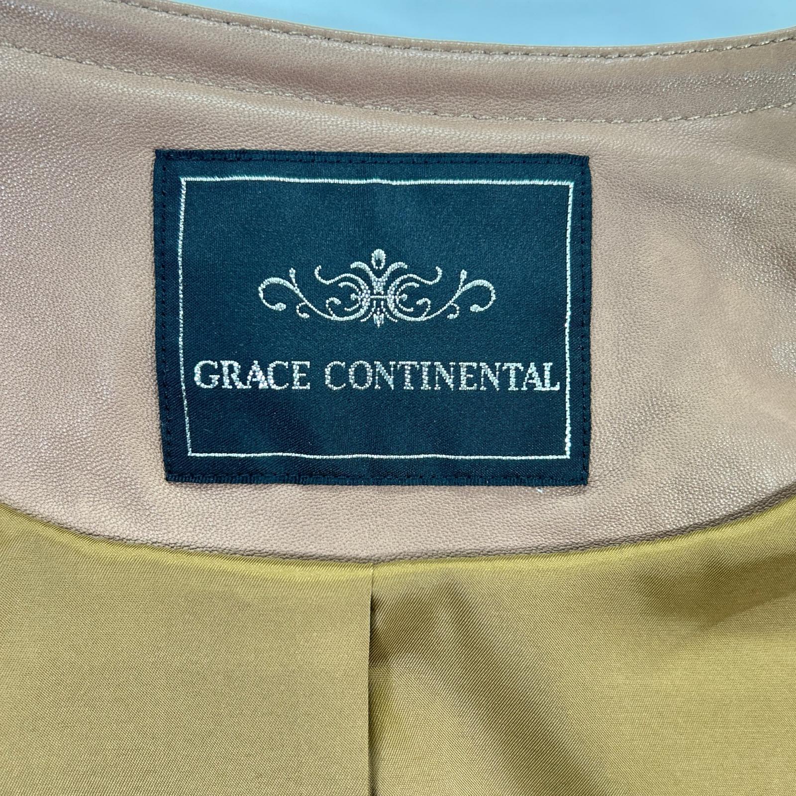 GRACE CONTINENTAL 格蕾丝康蒂娜 01213 04101-00 粉米色 21年 绵羊皮 机车夹克 夹克