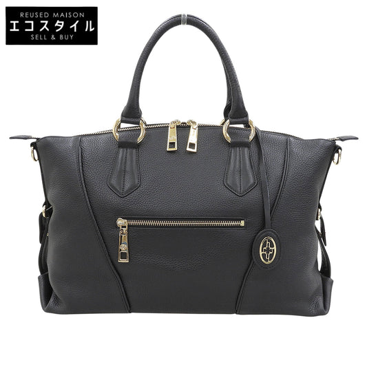 HAMANO ハマノ 美品 フィオーレ 2way バッグ レザー ハンドバッグ レディース ブラック 10-67702 ハンドバッグ