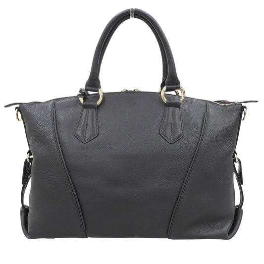 HAMANO ハマノ 美品 フィオーレ 2way バッグ レザー ハンドバッグ レディース ブラック 10-67702 ハンドバッグ