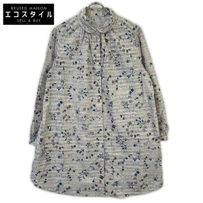 yesterday CROSS イエスタデークロス 【yesterday CROSS】KWYB94709AM グレー 鍵盤と花 フラワー シャツ トップス