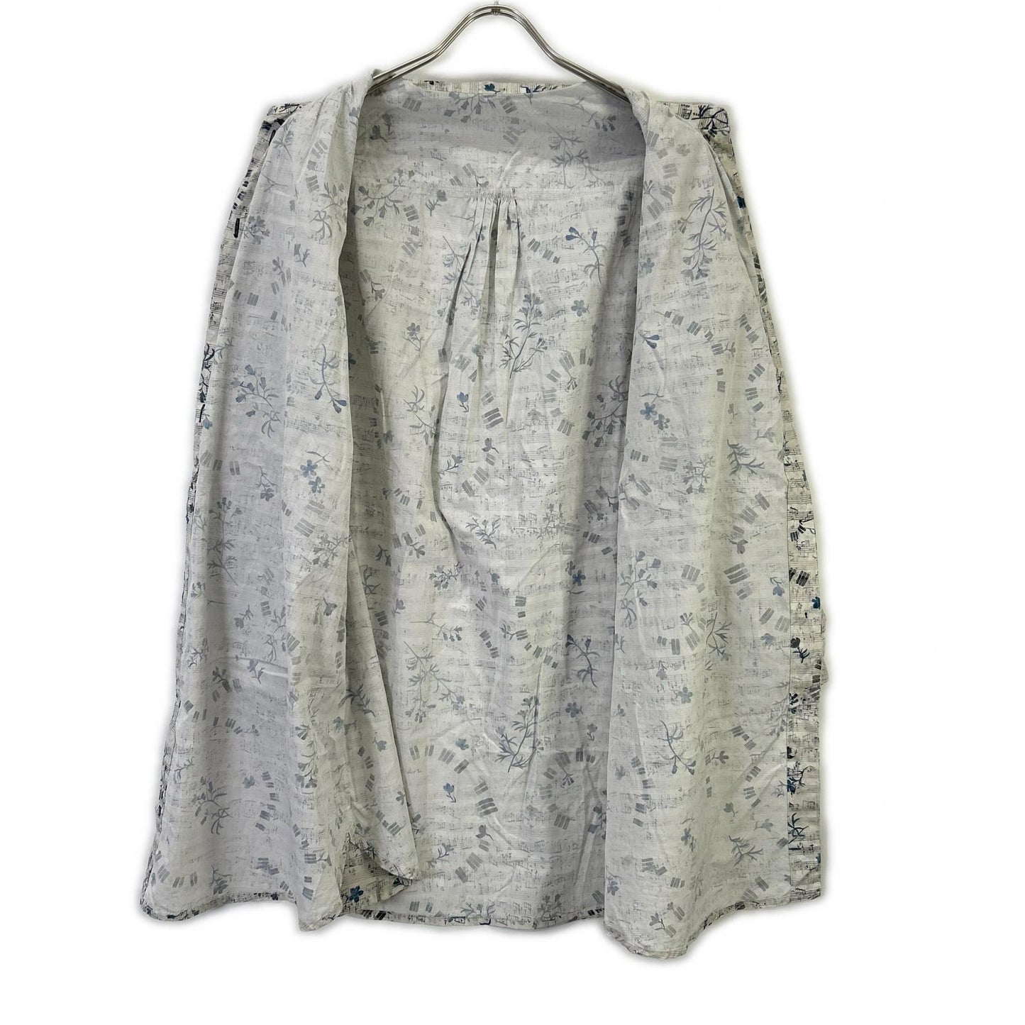 yesterday CROSS イエスタデークロス 【yesterday CROSS】KWYB94709AM グレー 鍵盤と花 フラワー シャツ トップス