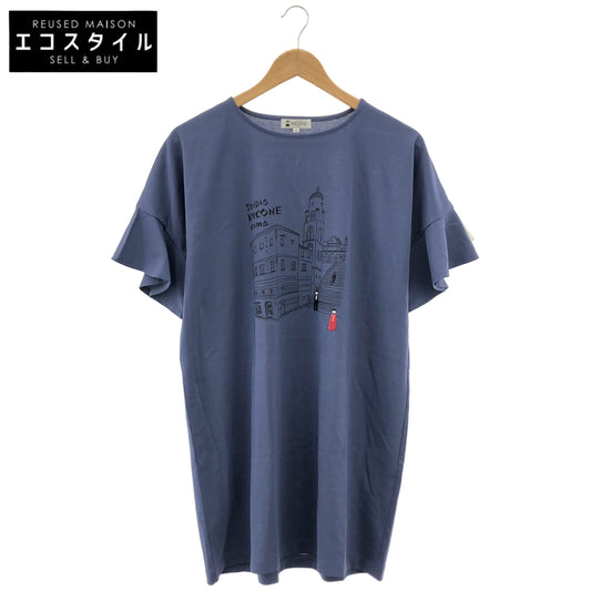 PICONE ピッコーネ P459508 ブルー 袖フリルイラストチュニック トップス