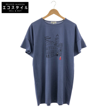 PICONE ピッコーネ P459508 ブルー 袖フリルイラストチュニック トップス