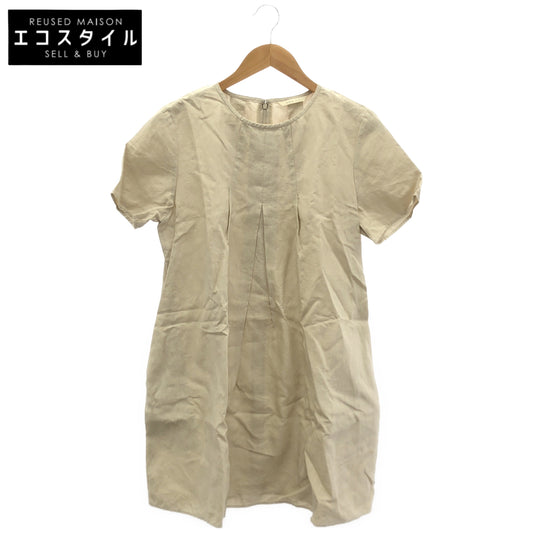 Mademoiselle NON NON マドモアゼルノンノン D034AFBA711 ベージュ リネン ワンピース ワンピース