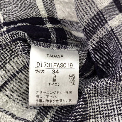 【SALE】 TABASA タバサ D1731FAS019 リネンコットンチェックチュニック トップス