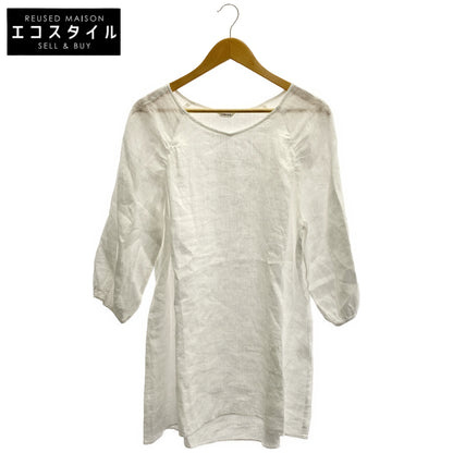 TABASA Tabasa D1751FAS016 White Linen Voile Tunic Top
