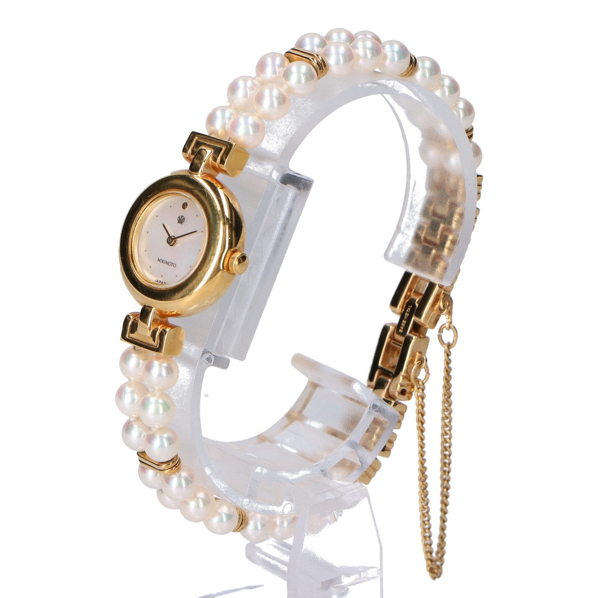 mikimoto ミキモト 4N20-0941 JAL限定モデル 2連パール ブレスレットウォッチ 腕時計