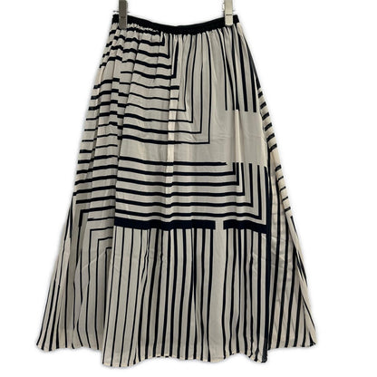 GALERIE VIE beige 25SS striped silk-stretch easy-tuck skirt skirt