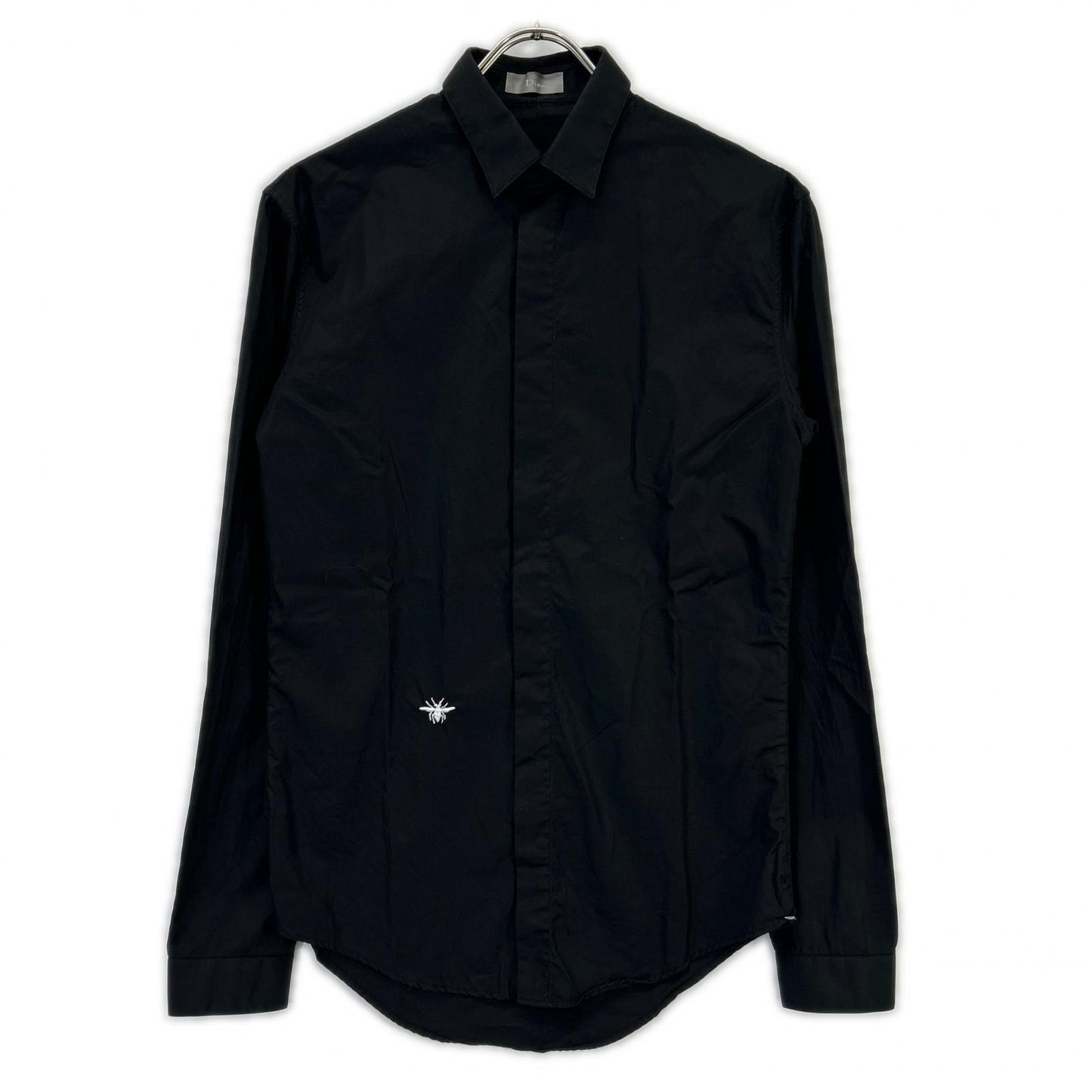 Dior HOMME ディオールオム エディ期　6HH1054699 06AW ブラック ビー刺繍 比翼仕立て ドレスシャツ トップス