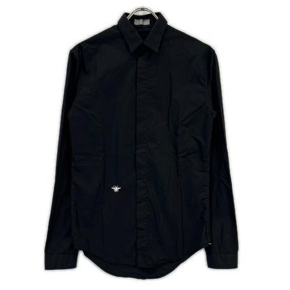 Dior HOMME ディオールオム エディ期　6HH1054699 06AW ブラック ビー刺繍 比翼仕立て ドレスシャツ トップス