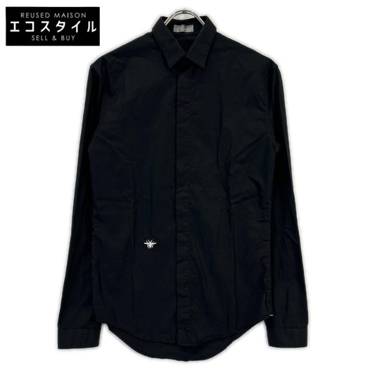Dior HOMME 迪奥·桀傲 Hedi Slimane时期 6HH1054699 06AW 黑色 蜜蜂刺绣 隐形门襟 礼服衬衫 上衣