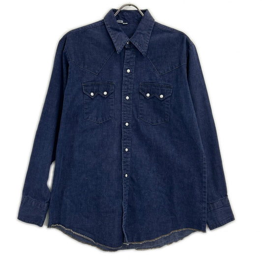 ｲﾝﾃﾞｨｺﾞ 60s SCOVILL ｽﾅｯﾌﾟ ﾃﾞﾆﾑｳｴｽﾀﾝｼｬﾂ トップス 16 1/2-35 メンズ