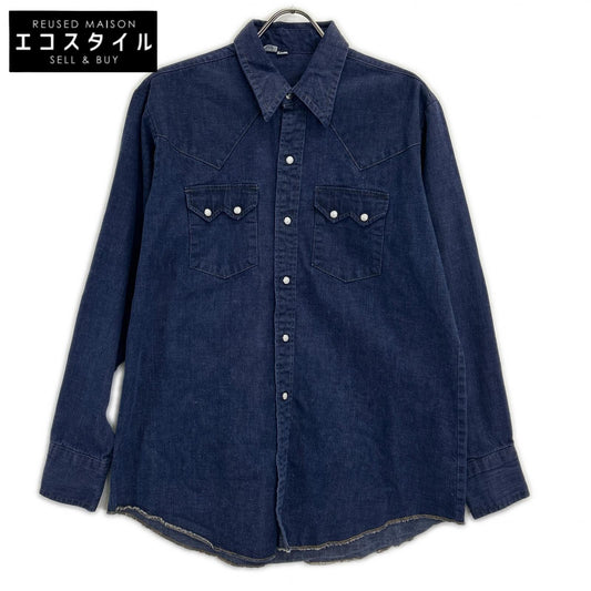 ｲﾝﾃﾞｨｺﾞ 60s SCOVILL ｽﾅｯﾌﾟ ﾃﾞﾆﾑｳｴｽﾀﾝｼｬﾂ トップス 16 1/2-35 メンズ