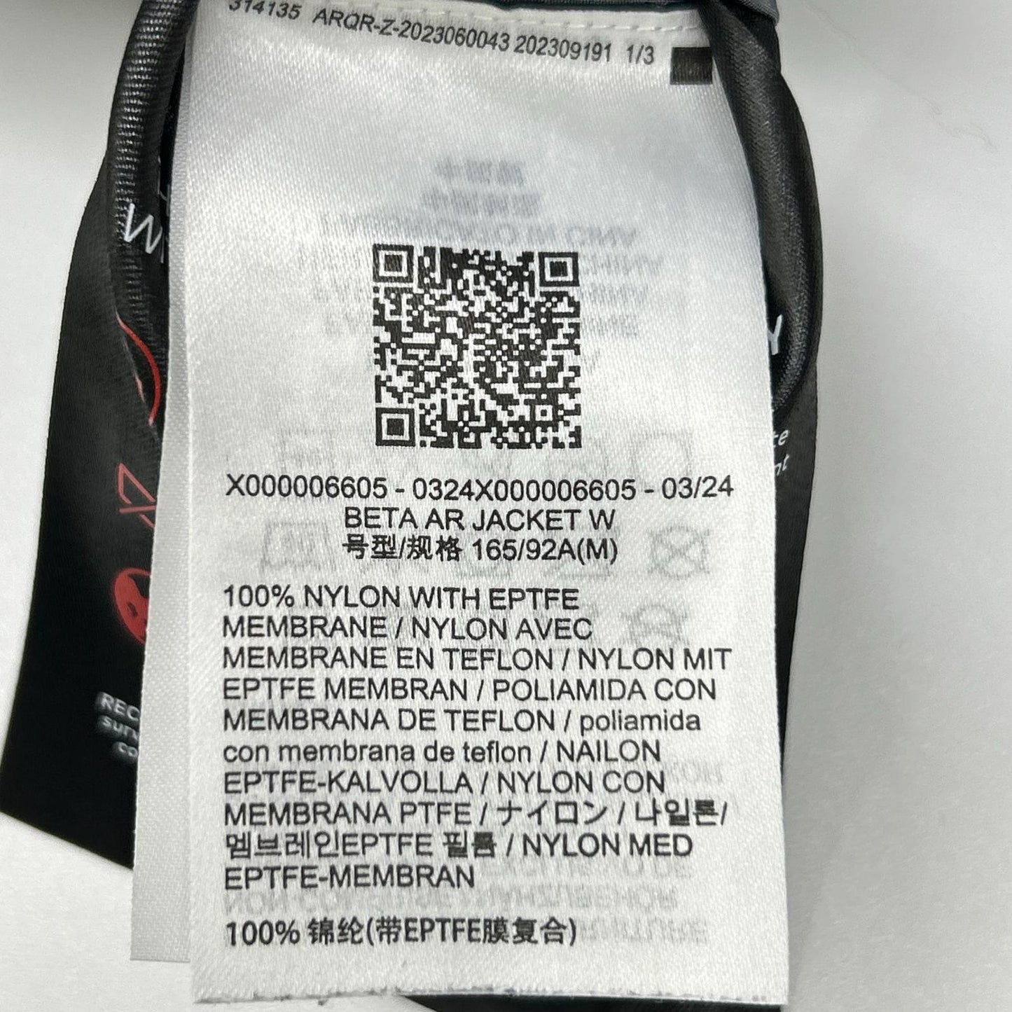 ARC'TERYX アークテリクス ブラック X000006605 BETA AR JACKET W ジャケット