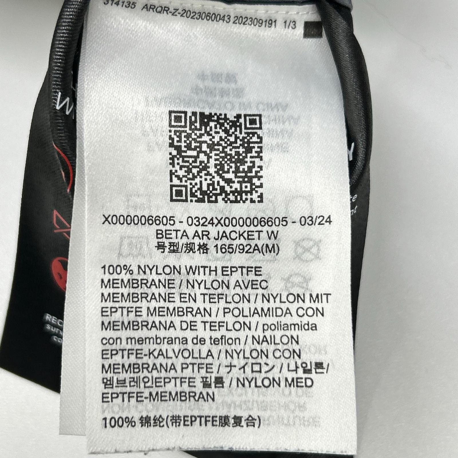 ARC'TERYX アークテリクス ブラック X000006605 BETA AR JACKET W ジャケット