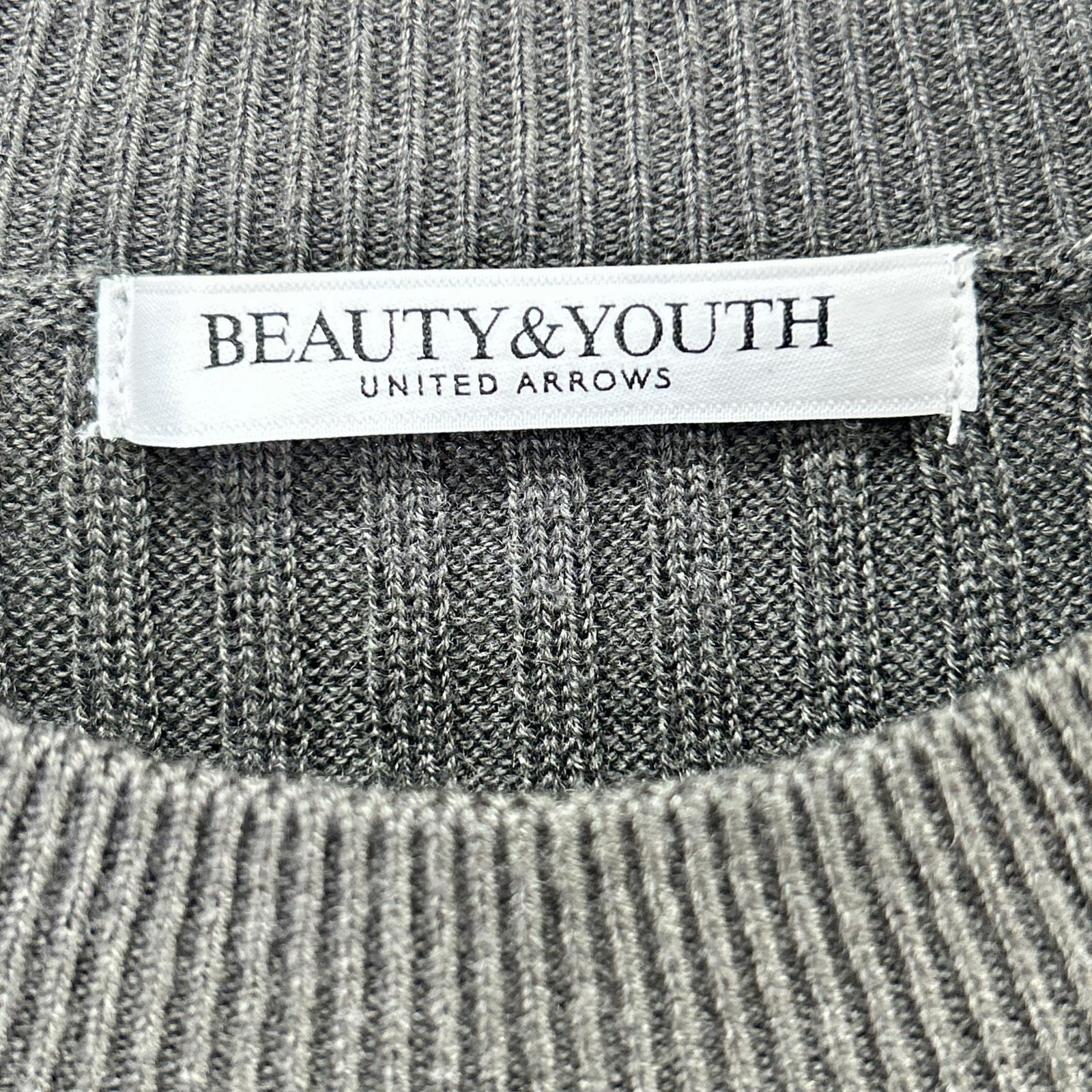 B&Y U-ARROWS ビューティーアンドユース ユナイテッドアローズ チャコール Wardrobe DAILY MINIMAL リブニット フレアワンピース ワンピース
