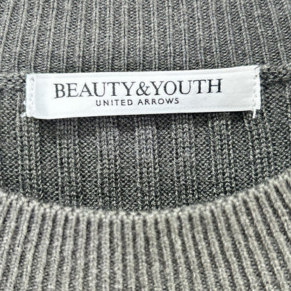 B&Y U-ARROWS ビューティーアンドユース ユナイテッドアローズ チャコール Wardrobe DAILY MINIMAL リブニット フレアワンピース ワンピース