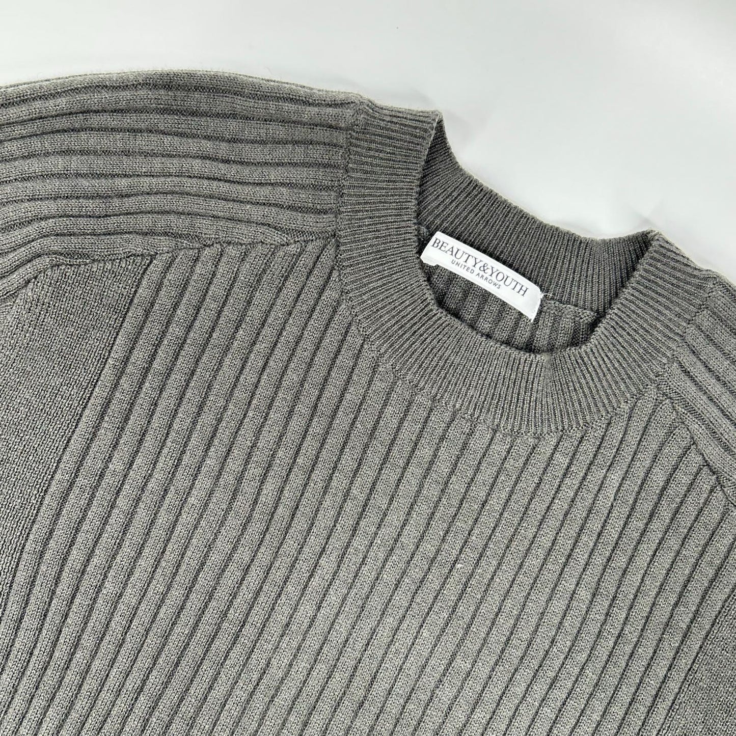 B&Y U-ARROWS ビューティーアンドユース ユナイテッドアローズ チャコール Wardrobe DAILY MINIMAL リブニット フレアワンピース ワンピース