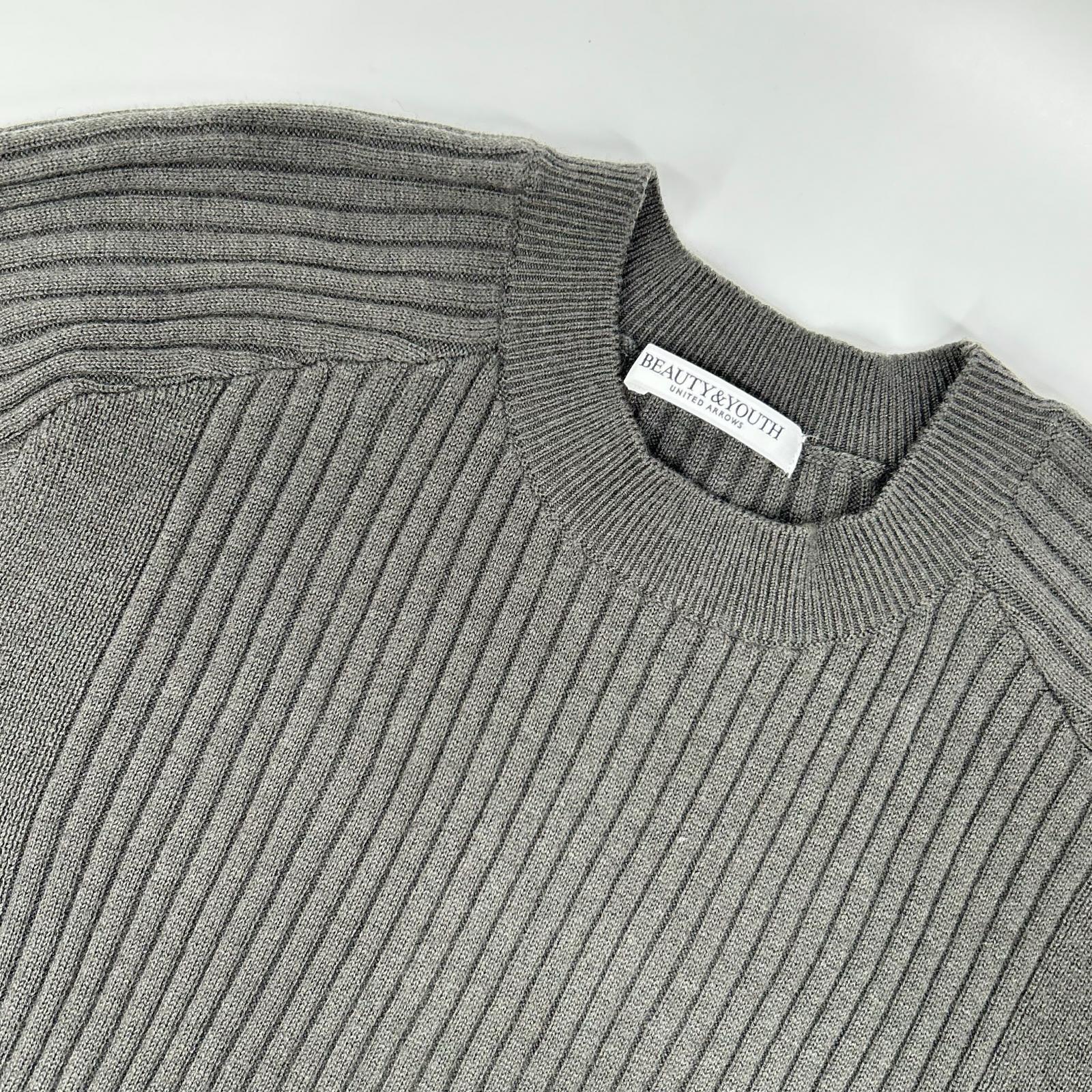 B&Y U-ARROWS ビューティーアンドユース ユナイテッドアローズ チャコール Wardrobe DAILY MINIMAL リブニット フレアワンピース ワンピース