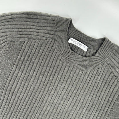 B&Y U-ARROWS ビューティーアンドユース ユナイテッドアローズ チャコール Wardrobe DAILY MINIMAL リブニット フレアワンピース ワンピース