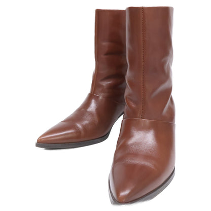 LE TALON ルタロン 【美品】24193820575030 GRISE5.5cm レザーポインテッドルーズショートブーツ シューズ
