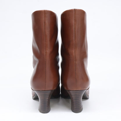 LE TALON ルタロン 【美品】24193820575030 GRISE5.5cm レザーポインテッドルーズショートブーツ シューズ