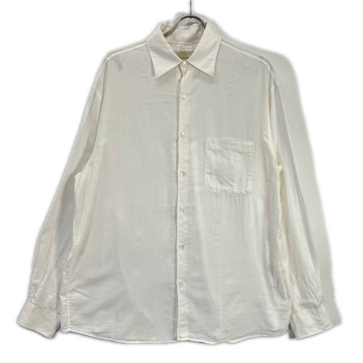 YOKE ヨーク ホワイト GARMENT DYED COTTON SILK TWILL SHIRT トップス