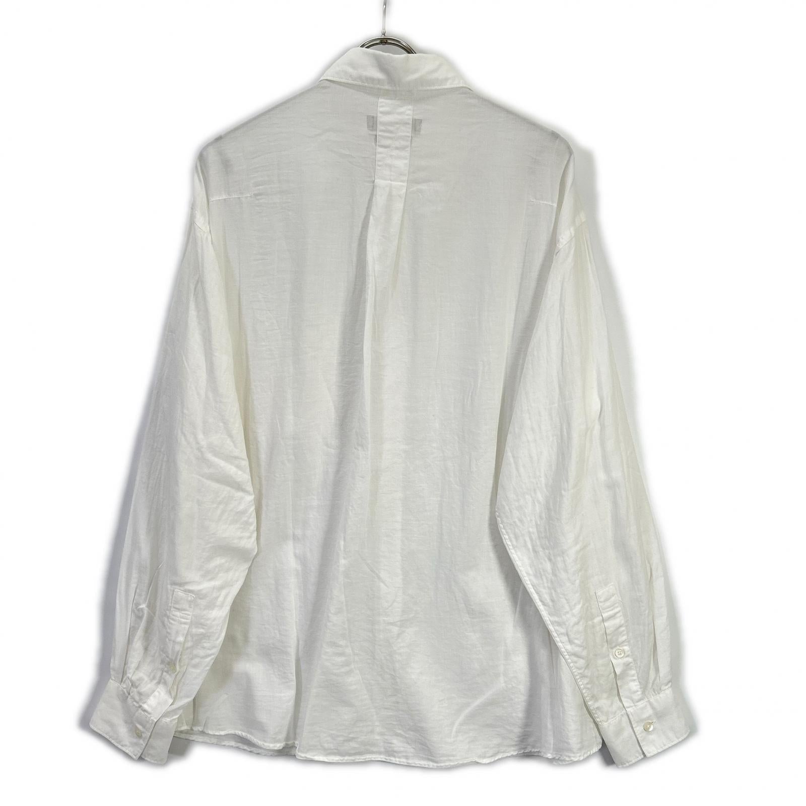 YOKE ヨーク ホワイト GARMENT DYED COTTON SILK TWILL SHIRT トップス