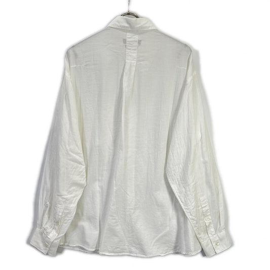 YOKE ヨーク ホワイト GARMENT DYED COTTON SILK TWILL SHIRT トップス