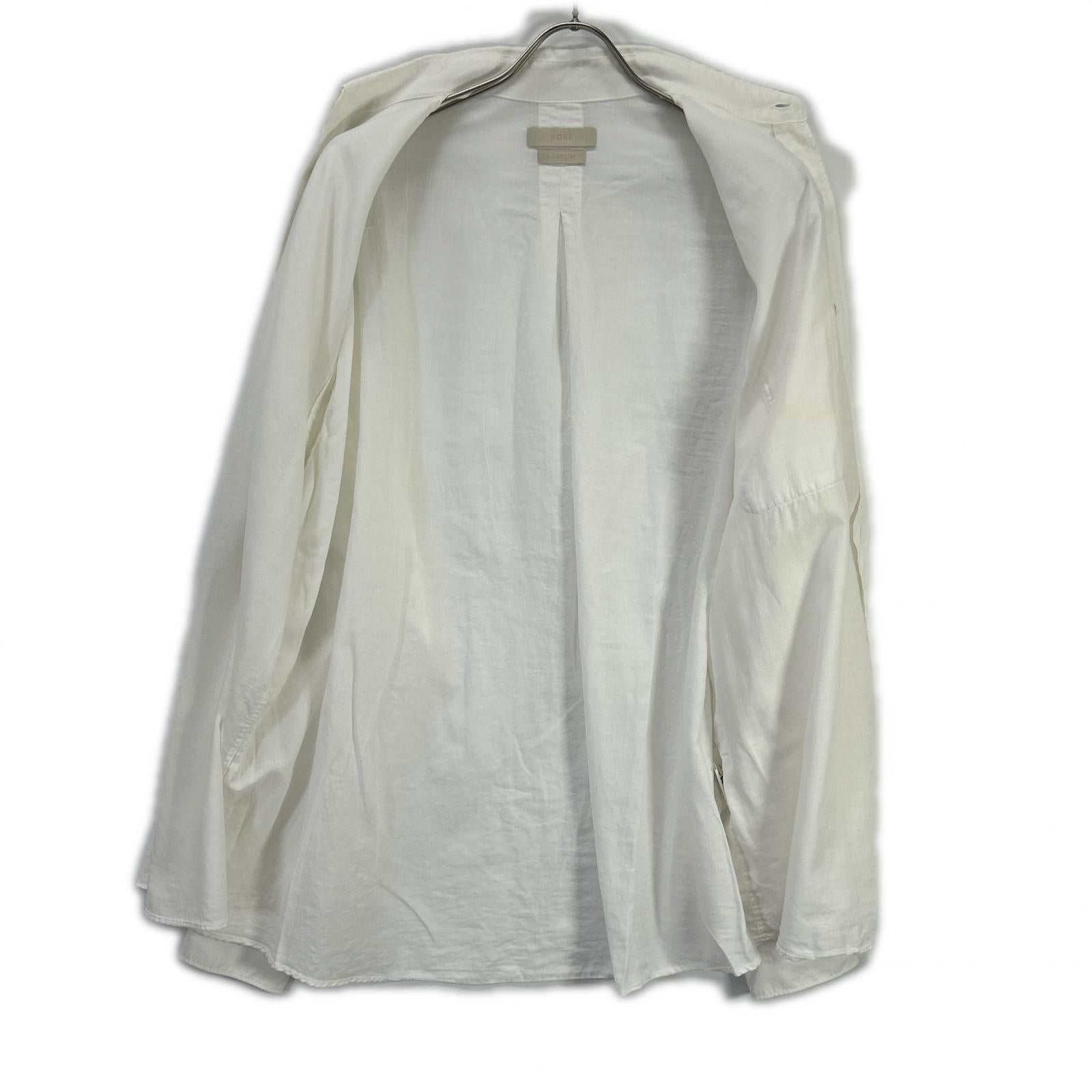 YOKE ヨーク ホワイト GARMENT DYED COTTON SILK TWILL SHIRT トップス