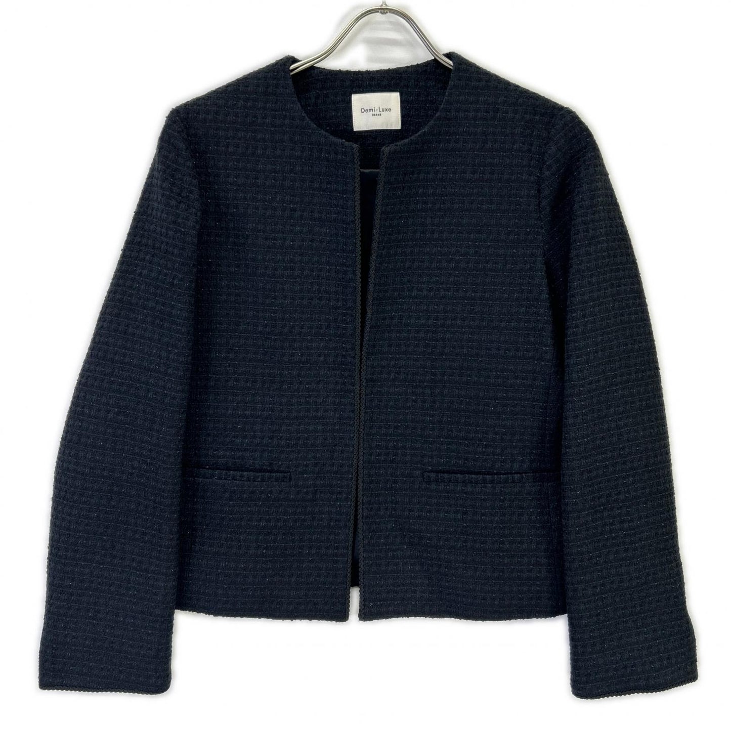 BEAMS ビームス 24SS ネイビー ツイード クルーネック ジャケット ジャケット